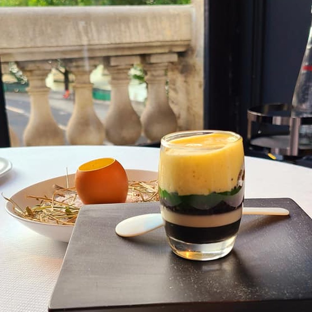 Guy Savoy - "Colors of caviar" with smoked sabayon - - the fourth course of the 13 course tasting menu - French Near Me - Paris, 75