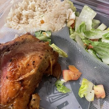 Chicken Maison - Chicken plate w rice and salad sides - Mediterranean Near Me - Gardena, California