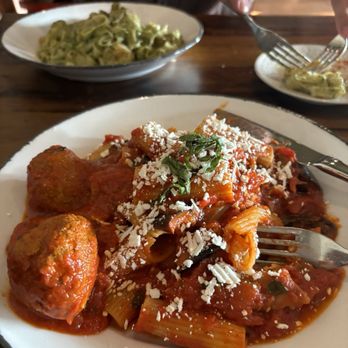 Pazzo Pomodoro - Rigatoni alla Norma with meatballs - Pizza Near Me - Vienna, Virginia Pazzo Pomodoro - Rigatoni alla Norma with meatballs - Pizza Near Me - Vienna, Virginia