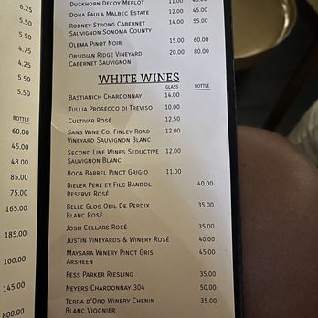 Edge - a menu for a wine tasting event - Bars Near Me - Baton Rouge, Louisiana