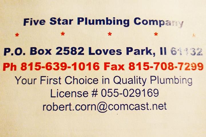 Slide of Five Star Plumbing