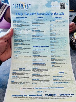 Menu photo 1 Clear Sky Cafe Clearwater, FL