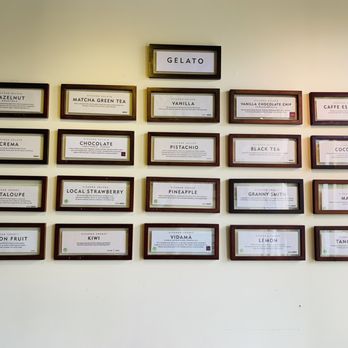Pitango Gelato & Coffee - Their current list of flavors. Entire bottom 2 rows are vegan/dairy free - Ice Cream & Frozen Yogurt Near Me - Baltimore, Maryland Pitango Gelato & Coffee - Their current list of flavors. Entire bottom 2 rows are vegan/dairy free - Ice Cream & Frozen Yogurt Near Me - Baltimore, Maryland