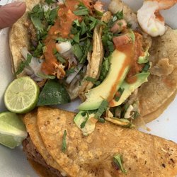 Taco Express - Express Tacos- shredded chicken, fish, Birria, (shrimp devoured pre photo).