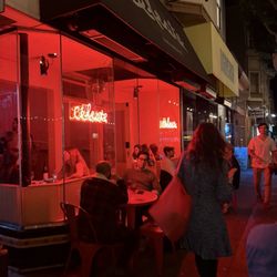Céleste - Checking out this wine bar's vibe hee