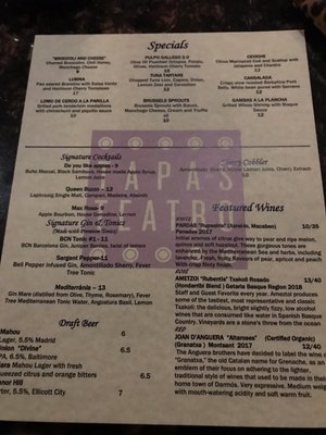 Menu photo 7 Tapas Teatro Baltimore, MD