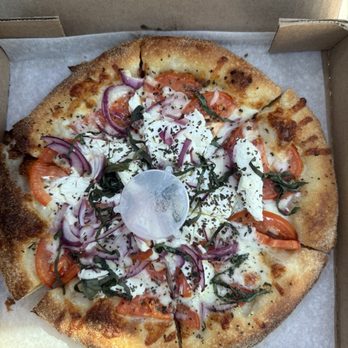 Gold Pan Pizzeria - The White Rock (Small 10")   I added red onions because why not 10/10! - Pizza Near Me - Shingle Springs, California