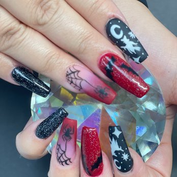 Top Design Nails - Halloween theme nails. Designed by Sandy - Nail Salons Near Me - Phoenix, Arizona