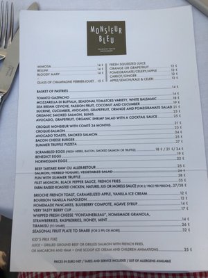 Menu photo 6 Monsieur Bleu Paris, 75 Menu photo 6 Monsieur Bleu Paris, 75