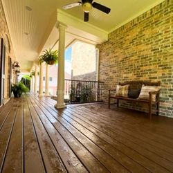 Reformed Outdoor Structures - Spicer's Wrap-Around Trex Composite (Saddle) Deck [IMG 3409]