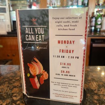 Ichiban - Lunch Menu (Buffet) - Japanese Near Me - Williamsburg, Virginia