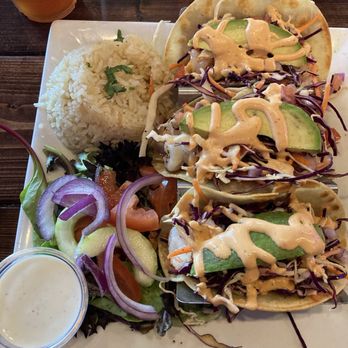 The Tipsy Crab - Shrimp Tacos grilled shrimp tacos. Salad and rice included. - Sports Bars Near Me - Red Oak, Texas The Tipsy Crab - Shrimp Tacos grilled shrimp tacos. Salad and rice included. - Sports Bars Near Me - Red Oak, Texas