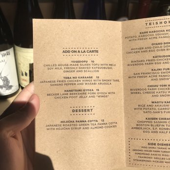 Rintaro - Menu lunch (10.26.19) - Izakaya Near Me - San Francisco, California