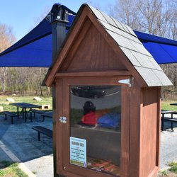 Crooked Creek Park - Borrow Box that has equipment for everyone to borrow from at the Medium Shelter