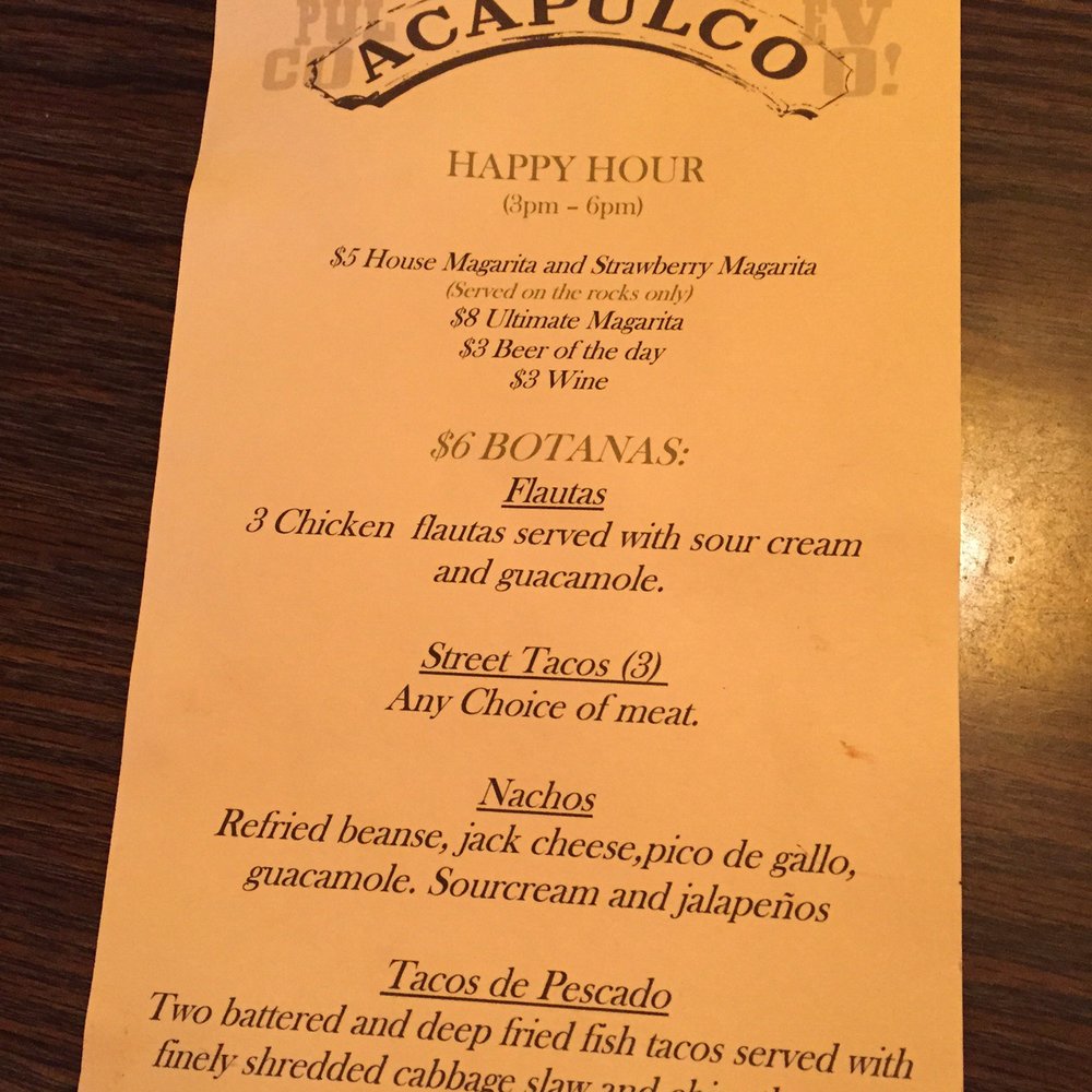 Acapulco - The happy hour menu - Mexican Near Me - Alameda, California Acapulco - The happy hour menu - Mexican Near Me - Alameda, California