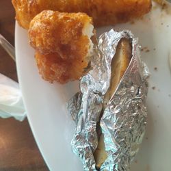 Pete's Inn Bar & Grill - Part of the fried cod and baked potato