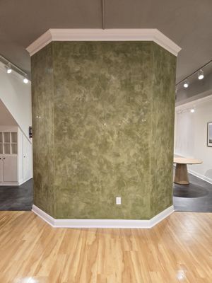 Venetian Plaster Accent Wall - Elegant Venetian plaster finish, bringing a natural stone effect to this accent wall Venetian Plaster Accent Wall - Elegant Venetian plaster finish, bringing a natural stone effect to this accent wall