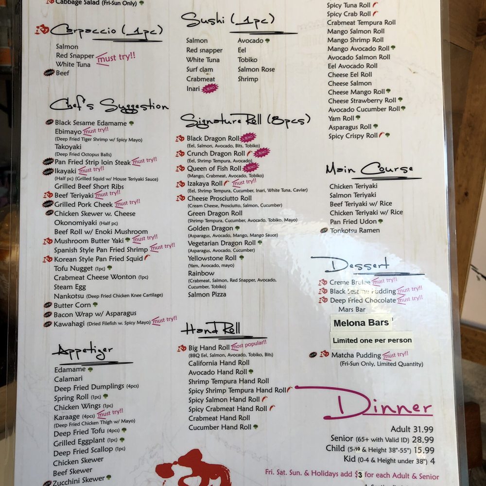 Dinner Menu Dinner Menu