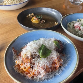 Olivia - Mafaldine $28 Love this pasta - not my favorite red sauce. Meatballs were solid. - Italian Near Me - Denver, Colorado Olivia - Mafaldine $28 Love this pasta - not my favorite red sauce. Meatballs were solid. - Italian Near Me - Denver, Colorado