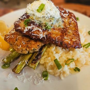 Honest Town Eats - a plate of food with rice and asparagus - Cocktail Bars Near Me - Southbridge, Massachusetts Honest Town Eats - a plate of food with rice and asparagus - Cocktail Bars Near Me - Southbridge, Massachusetts