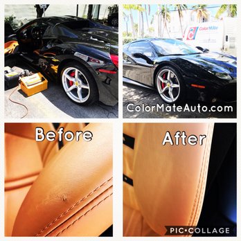 Color Mate - Professional Leather seat repair.   When quality maters, call ColorMateAuto.com. #leatherrepair #leatherseats #carleatherseat #ferrari - Body Shops Near Me - Davie, Florida