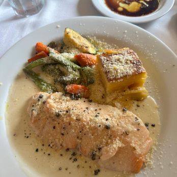 Mezza Luna Restaurant - Salmon ala Dolores - Italian Near Me - Half Moon Bay, California Mezza Luna Restaurant - Salmon ala Dolores - Italian Near Me - Half Moon Bay, California