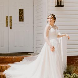 Evergreen Venue - Bride in front of chapel at Evergreen Venue