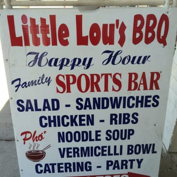 Little Lou's BBQ - Happy Hour sign - Barbeque Near Me - Campbell, California