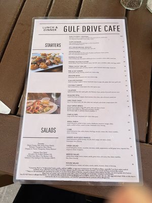 Menu photo 1 Gulf Drive Cafe Bradenton Beach, FL