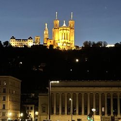 Basilique Notre Dame de Fourvière - Seen from Vieux Lyon at night