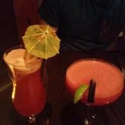 Cocktails, Singapore sling and a strawberry daiquiri, they taste great :)