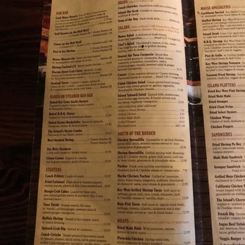 Island Fish - Menu as of March 2018 - Seafood Near Me - Marathon, Florida Island Fish - Menu as of March 2018 - Seafood Near Me - Marathon, Florida