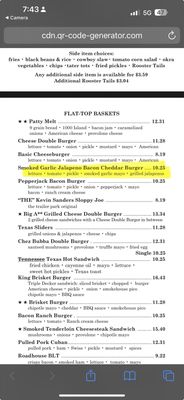 Menu photo 3 Rooster's Roadhouse Denton, TX