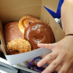 Golden Gate Donuts - Cinnamon roll andapple bear claw