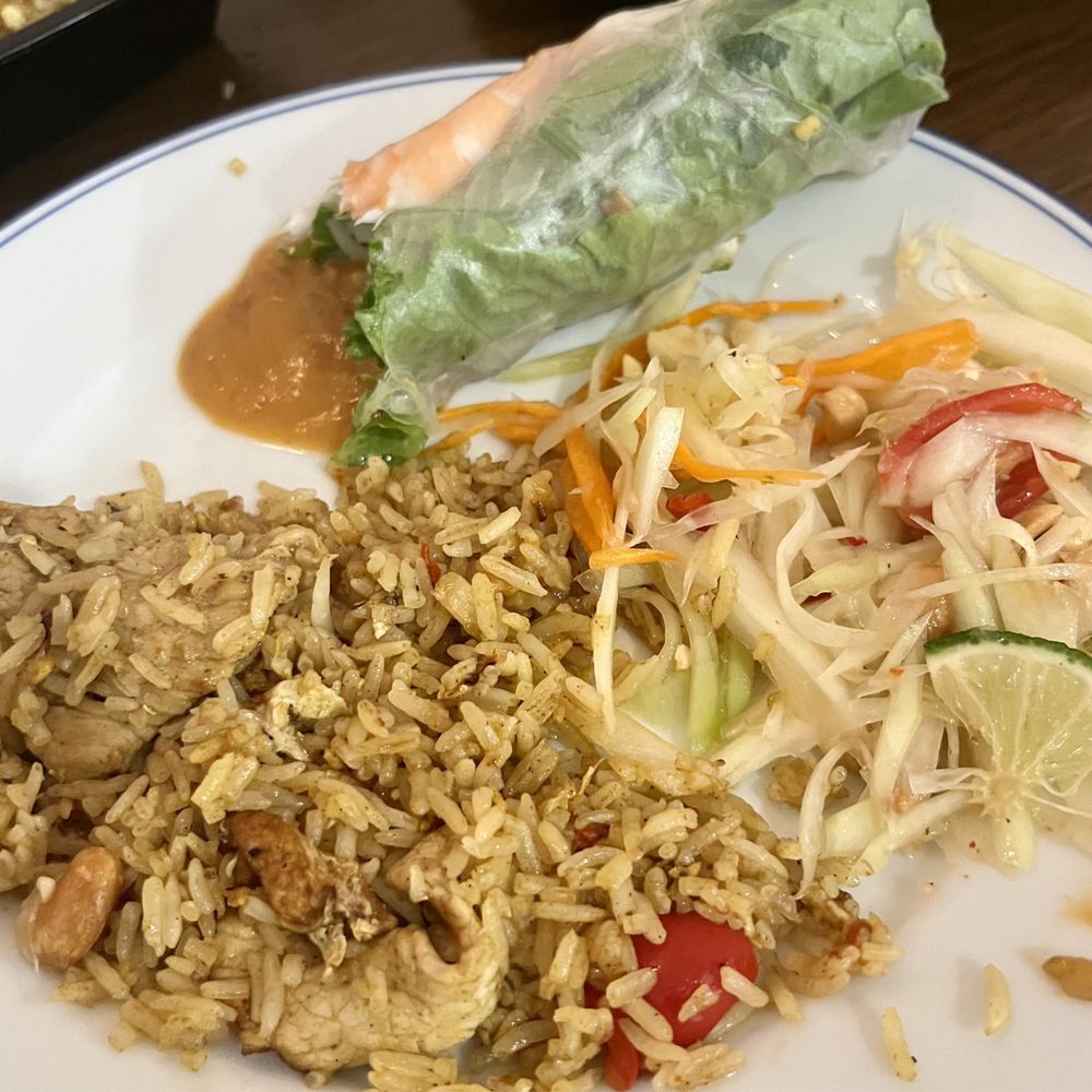 Thai Taste - Spring roll, curry rice, papaya Thai salad - Thai Near Me - Trophy Club, Texas Thai Taste - Spring roll, curry rice, papaya Thai salad - Thai Near Me - Trophy Club, Texas