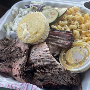 Angry Barnyard BBQ - Southern comfort meal with brisket and tri-tip. Two sides were man n cheese and coleslaw. - Barbeque Near Me - Bakersfield, California Angry Barnyard BBQ - Southern comfort meal with brisket and tri-tip. Two sides were man n cheese and coleslaw. - Barbeque Near Me - Bakersfield, California