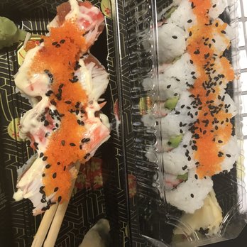 Blue Koi Sushi - On the left: Kurosawa roll On the right: California roll - Sushi Bars Near Me - Sarasota, Florida Blue Koi Sushi - On the left: Kurosawa roll On the right: California roll - Sushi Bars Near Me - Sarasota, Florida