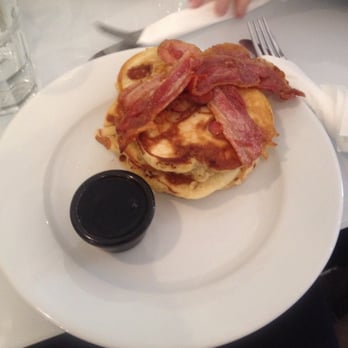 No. 36 - Apple and cinnamon pancake stack (4large pancakes) with streaky bacon and maple syrup. - Breakfast & Brunch Near Me - Belfast, BFS