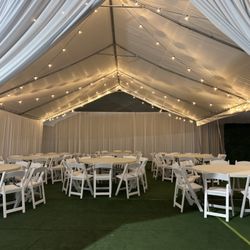 Hector's Magical Party Rentals - Tent and pipe and drape for a wedding