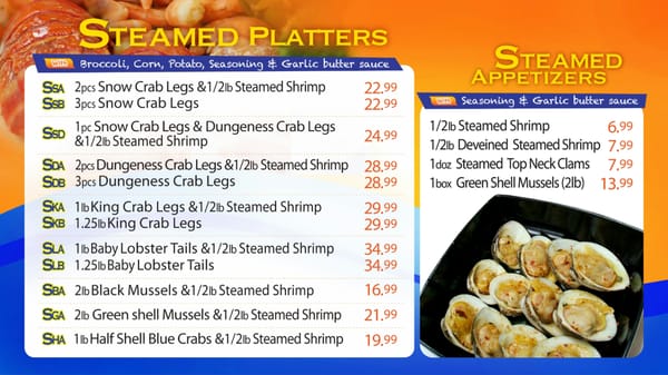 Menu photo 5 Cha's Seafood Trenton, NJ Menu photo 5 Cha's Seafood Trenton, NJ