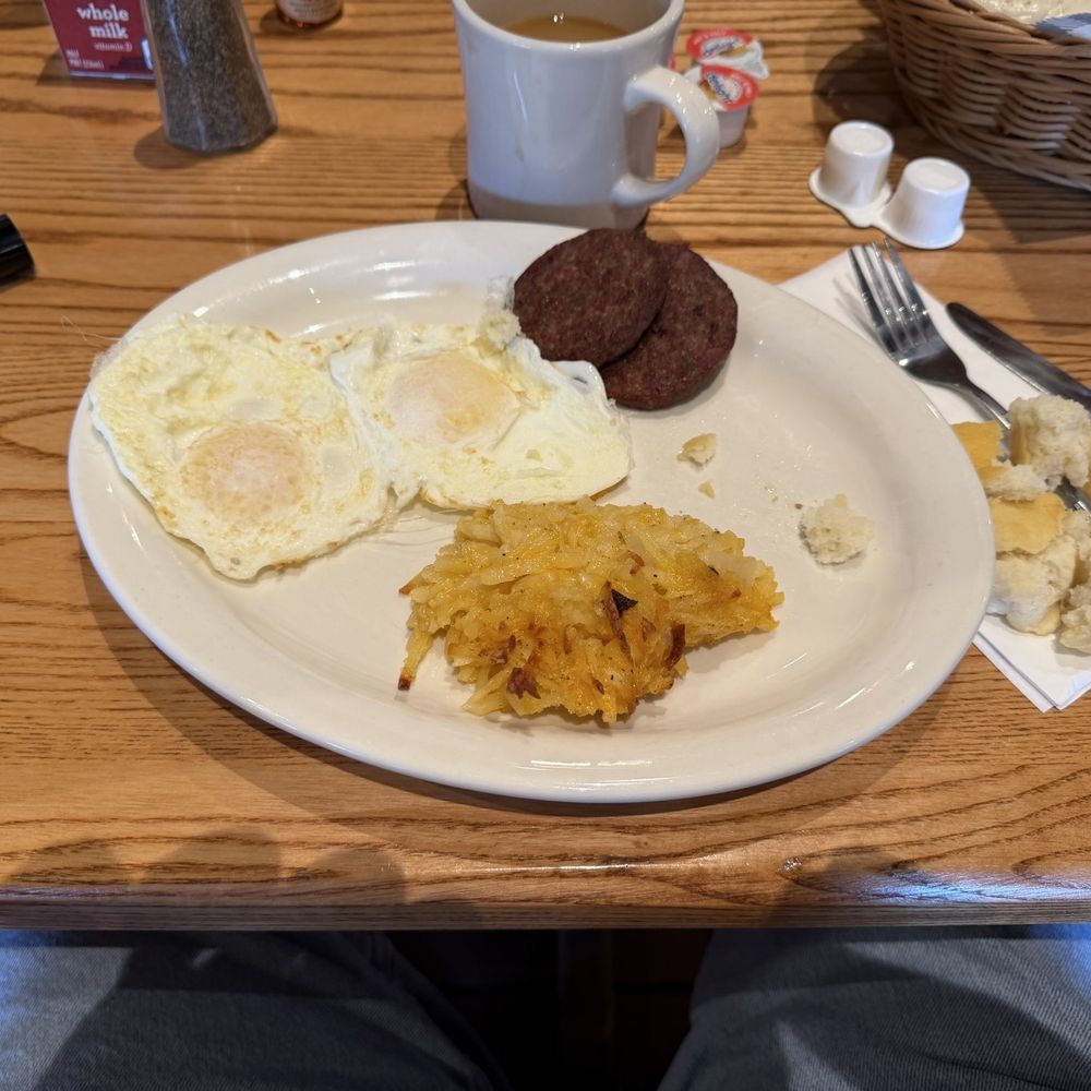 Cracker Barrel Old Country Store - Eggs Over Med. Smoked Sausage Patties & Hash Brown Casserole - Breakfast & Brunch Near Me - Hamburg, Pennsylvania Cracker Barrel Old Country Store - Eggs Over Med. Smoked Sausage Patties & Hash Brown Casserole - Breakfast & Brunch Near Me - Hamburg, Pennsylvania