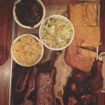 Hoodoo Brown BBQ - (clockwise from time) collard greens, slaw, corn bread, half bbq chicken, beef ribs, brisket, mac and cheese - Barbeque Near Me - Ridgefield, Connecticut Hoodoo Brown BBQ - (clockwise from time) collard greens, slaw, corn bread, half bbq chicken, beef ribs, brisket, mac and cheese - Barbeque Near Me - Ridgefield, Connecticut
