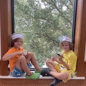 Blue Bell Creameries - Me and my brother  at a window seat. - Ice Cream & Frozen Yogurt Near Me - Brenham, Texas