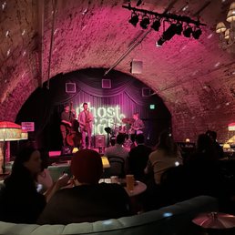 view of the live music from booth