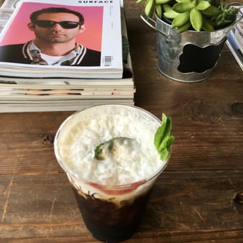 Blk Dot Coffee - Blk'nd Mojito ft. cute coffee table with succulents and magazines - Coffee & Tea Near Me - Irvine, California