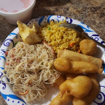Jun’s Kitchen - Pork Mei Fin, sweet & sour chicken, fried rice, spring roll  and the Crab Rangoons. Family always shares. - Chinese Near Me - Jacksonville, Florida