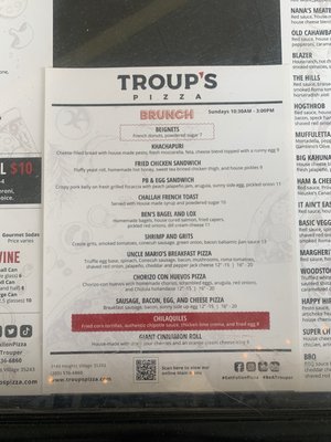 Menu photo 2 Troup's Pizza Vestavia Hills, AL