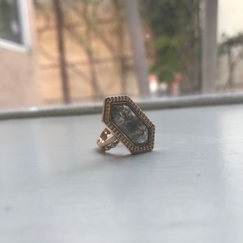 Chris's Jewelry - Chris's added the halo of white diamonds around my salt-and-pepper center diamond. - Jewelry Near Me - Fremont, California Chris's Jewelry - Chris's added the halo of white diamonds around my salt-and-pepper center diamond. - Jewelry Near Me - Fremont, California