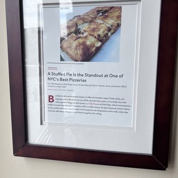 La Villa Pizza - Very nice descriptive write-up by the door. - Italian Near Me - Brooklyn, New York