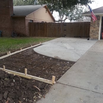 Hunt's Lawn Service - a concrete patio being built - Tree Services Near Me - Benbrook, Texas Hunt's Lawn Service - a concrete patio being built - Tree Services Near Me - Benbrook, Texas